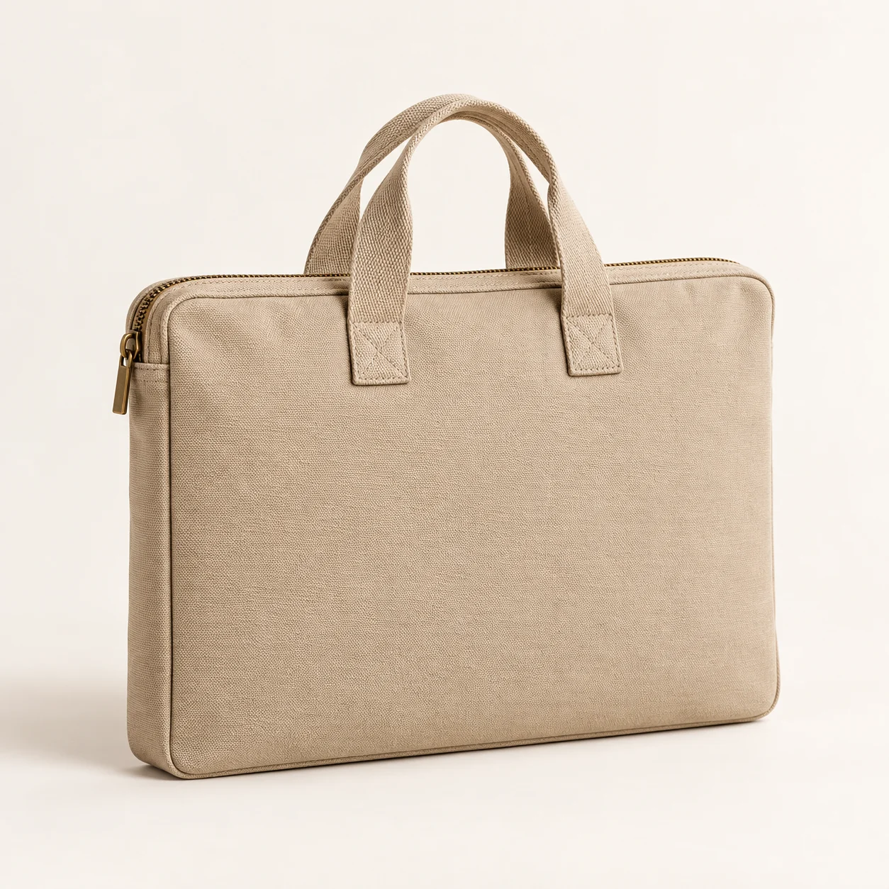 Sand Folio Zip Document Bag