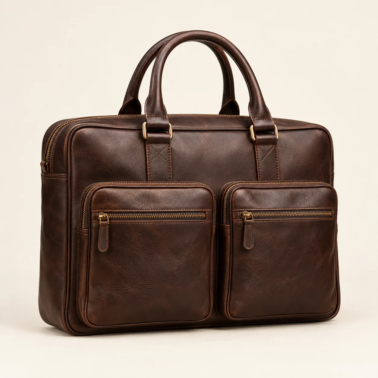 Dark Brown Fitzrovia Leather Briefcase